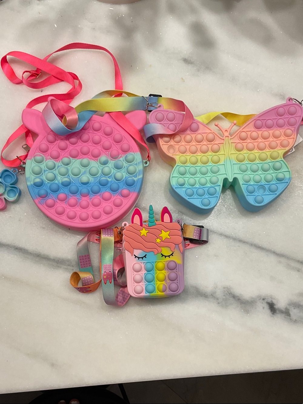 Kids Rainbow Pop-It Crossbody Bag – Unicorn & Butterfly bags!!🦄🦋